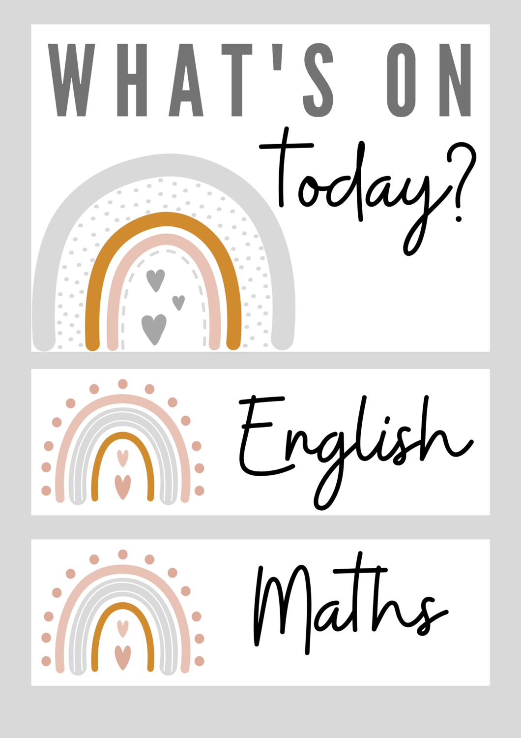 Grey Rainbow Lesson Timetable