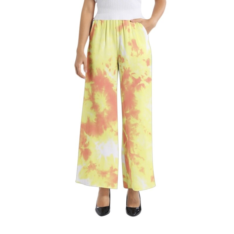 SALLY Wide Leg Pants, Yellow Tie Dye