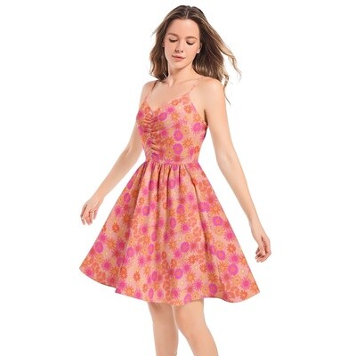 HILLEVI Spaghetti Strap Sleeveless Summer Beach Dress, Peach