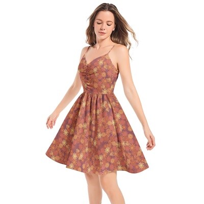 HILLEVI Spaghetti Strap Sleeveless Summer Beach Dress, Rose Wood