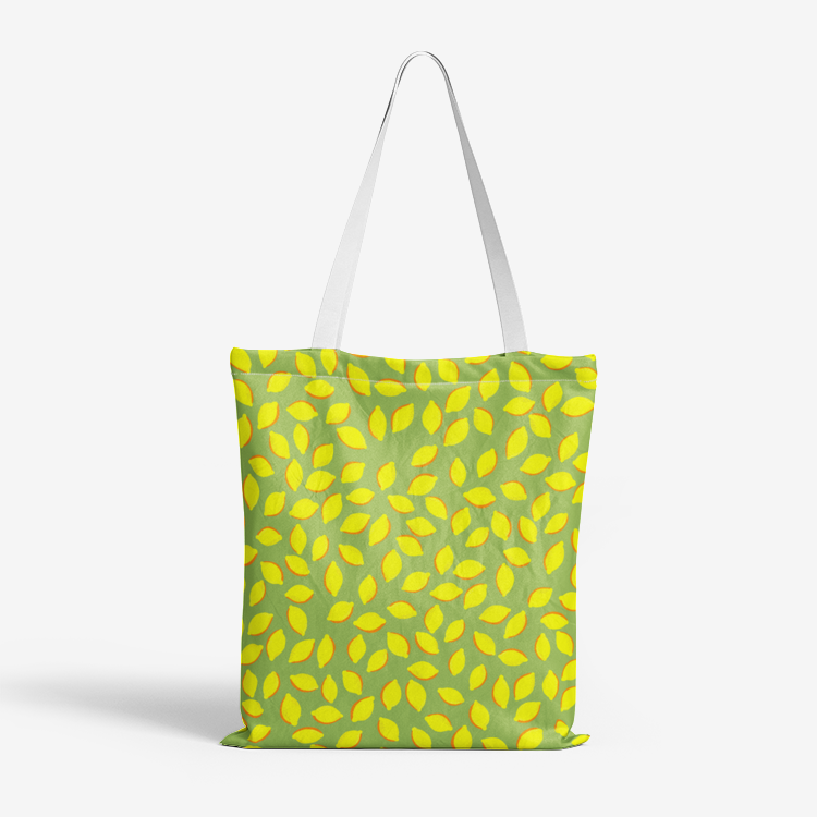 MINI LEMON Heavy Duty Tote Bag, Light Moss Green