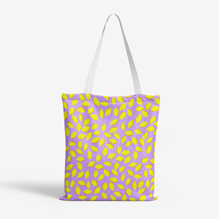 MINI LEMON Heavy Duty Tote Bag, Lavender