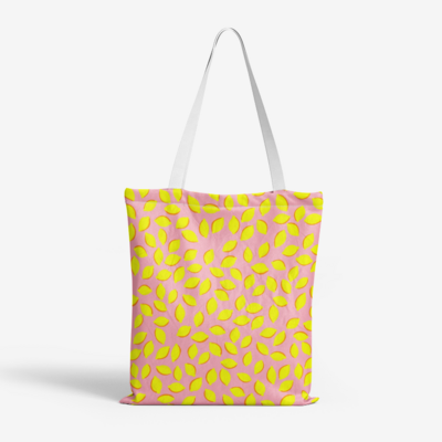 MINI LEMON Heavy Duty Tote Bag, Light Pink