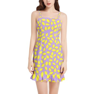 MILLIE Square Neck Ruffle Hem Mini Dress, Lilac