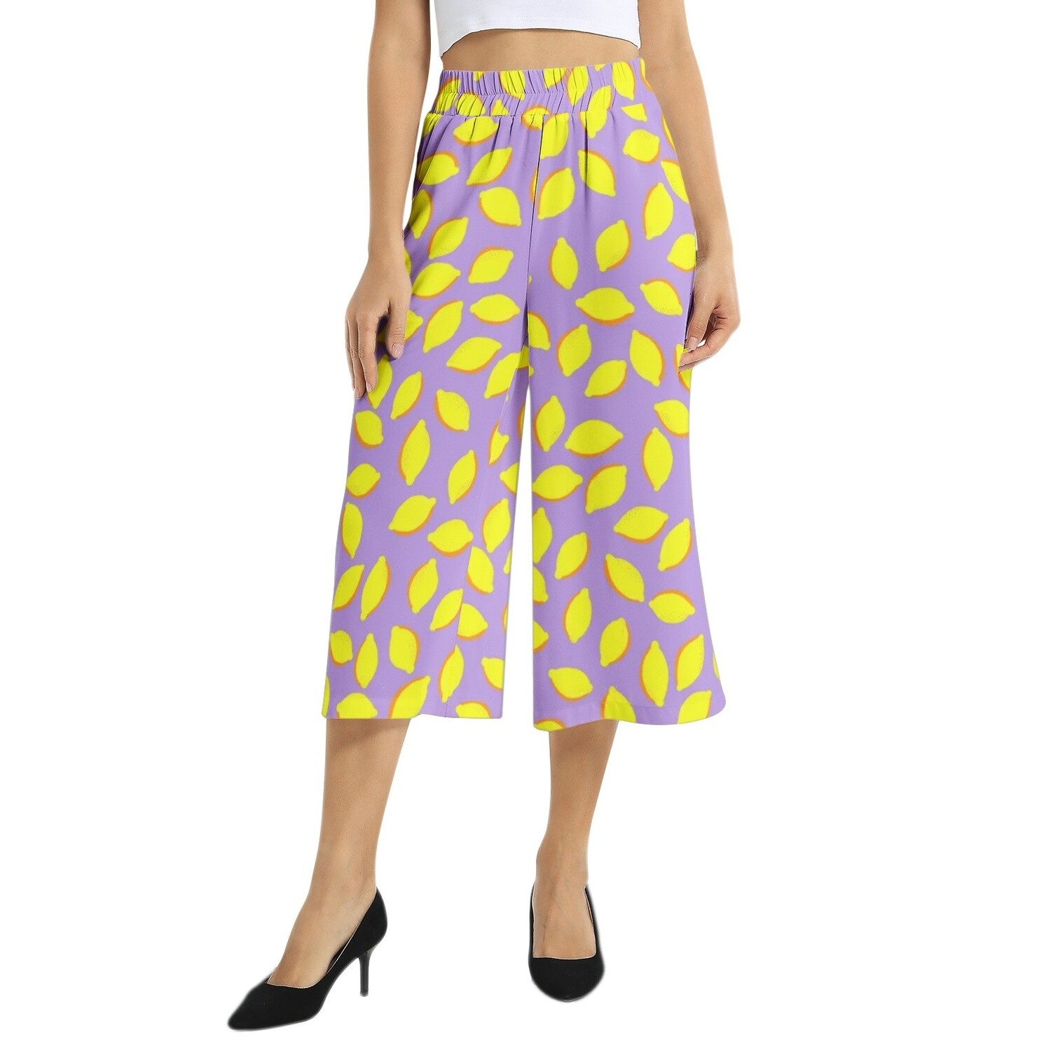 LA LEMONISTA Capris Wide Leg Pants, Lilac