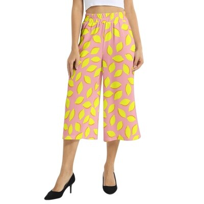 LA LEMONISTA Capris Wide Leg Pants, Soft Pink
