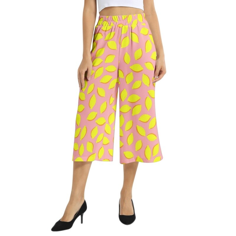 LA LEMONISTA Capris Wide Leg Pants, Soft Pink
