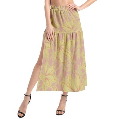 HALO Ruffle Slit Hem Skirt, Dirty Olive