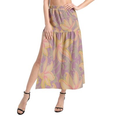 HALO Ruffle Slit Hem Skirt, Dirty Purple
