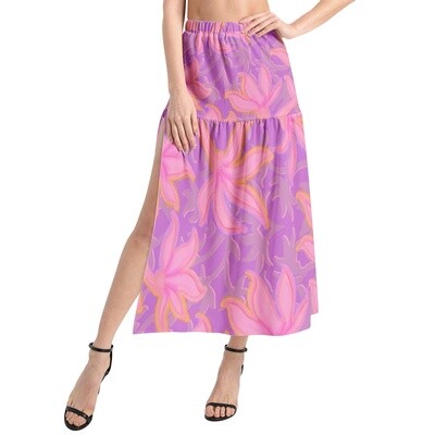 HALO Ruffle Slit Hem Skirt, Hot Purple