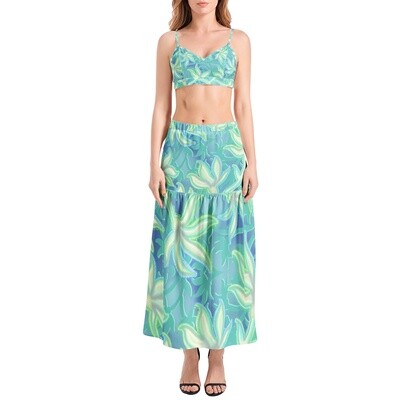 MEIA Bralette Top and High Slit Skirt Set