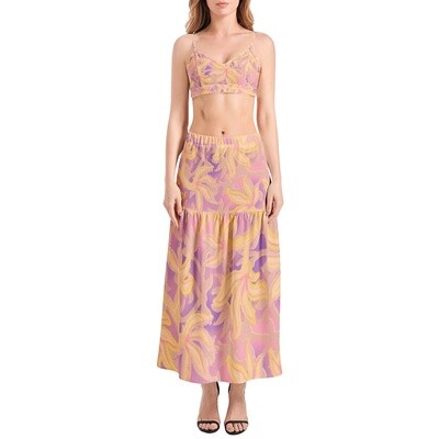 MEIA Bralette Top and High Slit Skirt Set