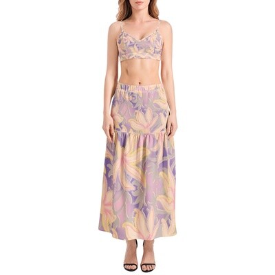 MEIA Bralette Top and High Slit Skirt Set