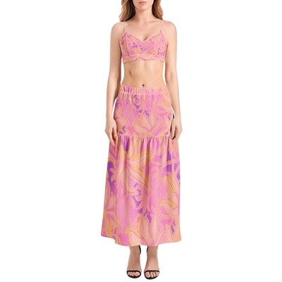 MEIA Bralette Top and High Slit Skirt Set