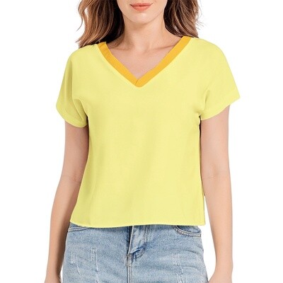 JAKE Batwing Sleeve V-Neck Top, Yellow