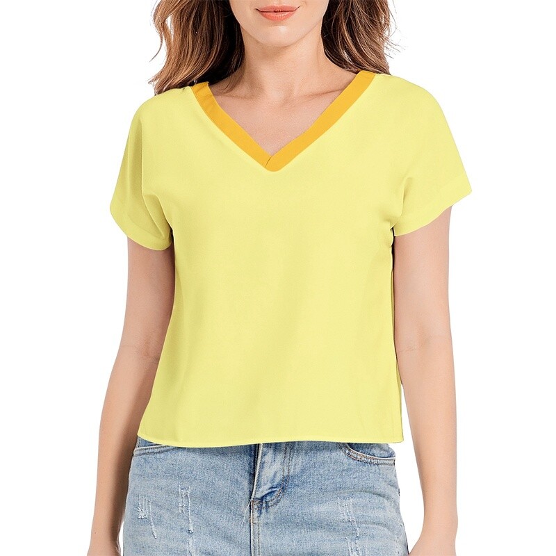 JAKE Batwing Sleeve V-Neck Top, Yellow