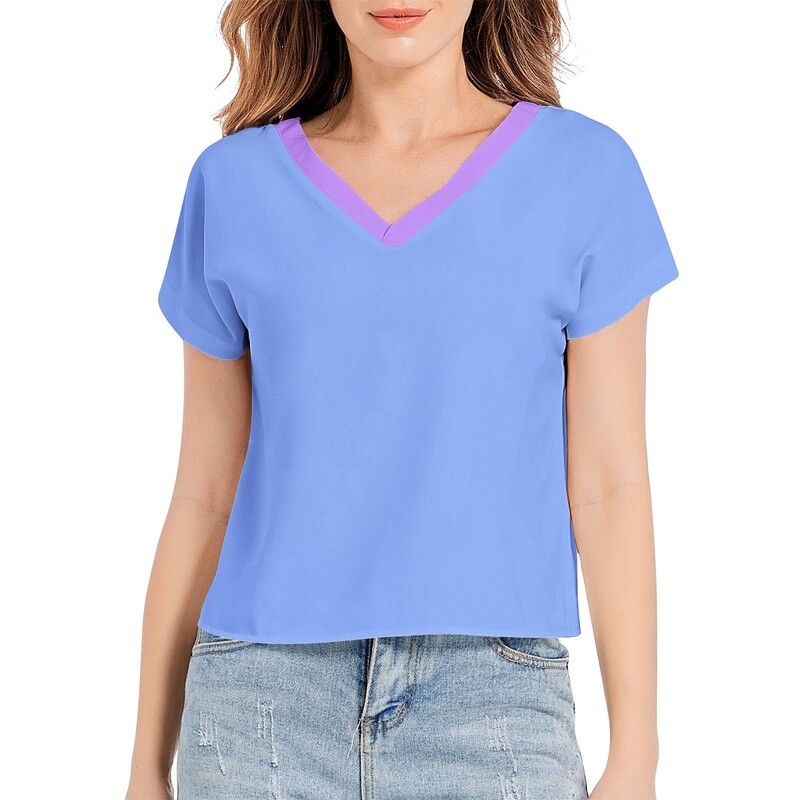 JAKE Batwing Sleeve V-Neck Top, Blue