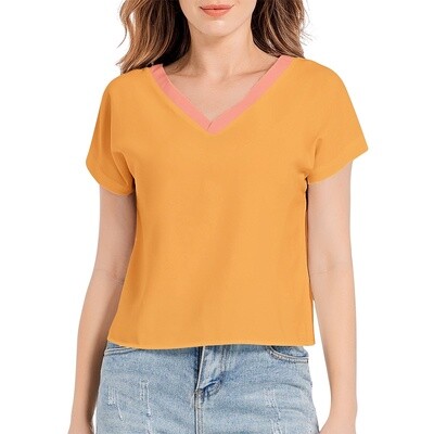 JAKE Batwing Sleeve V-Neck Top, Orange