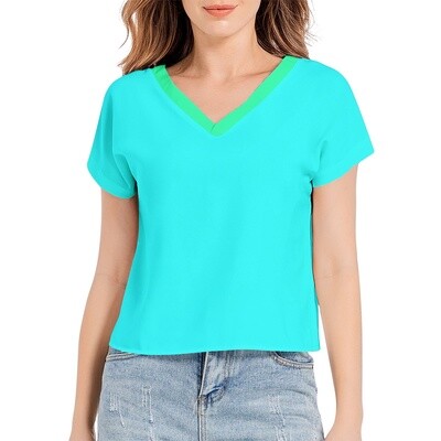 JAKE Batwing Sleeve V-Neck Top, Blue