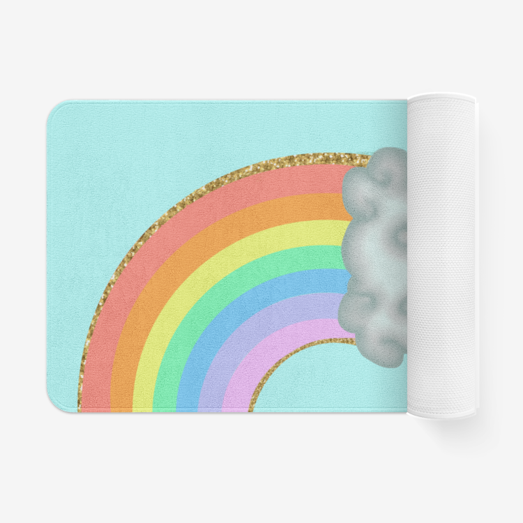 GLITTER RAINBOW Mat, KIDS COLLECTION, Blue