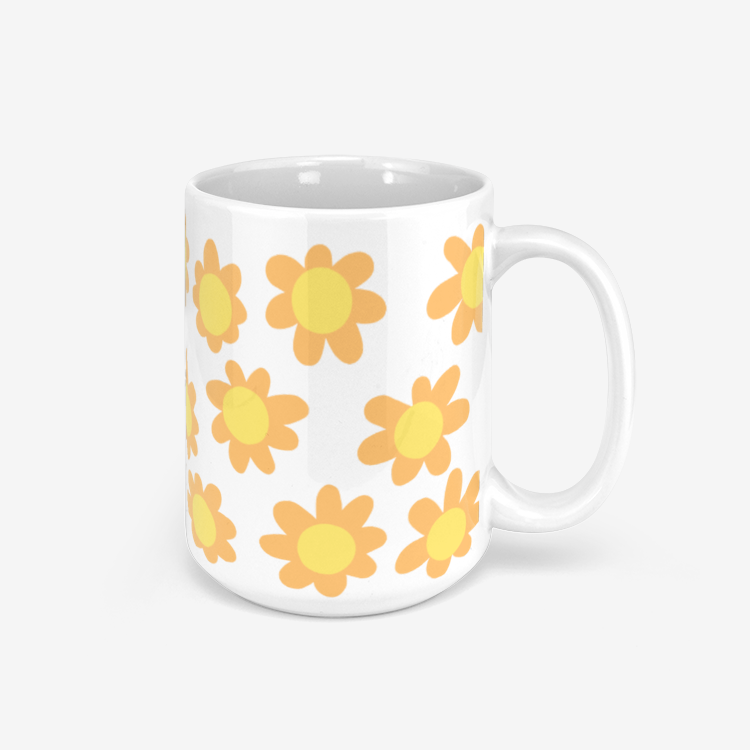 FLOWER High Glossy Mug, Orange