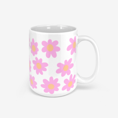 FLOWER High Glossy Mug, Pink