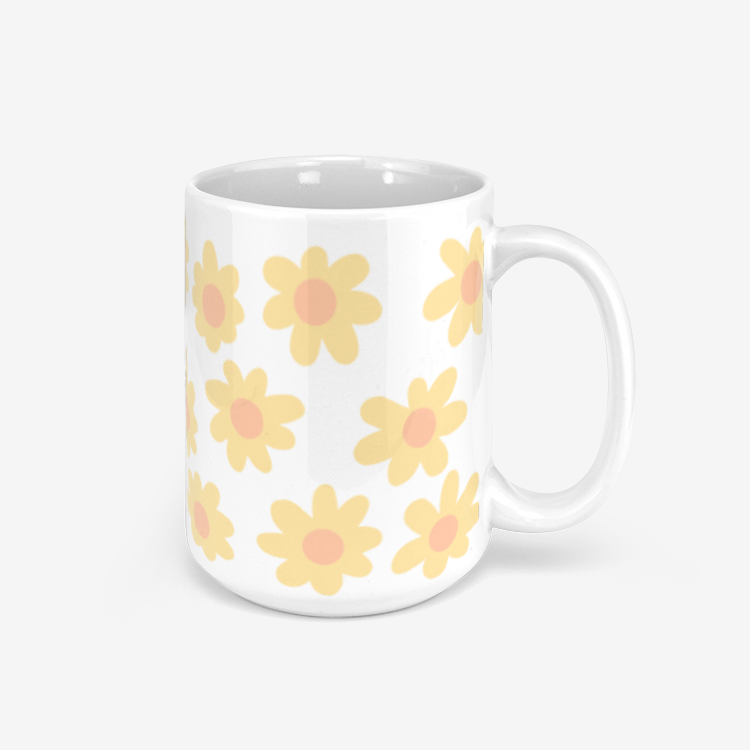 FLOWER High Glossy Mug, Yellow