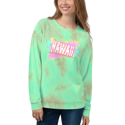 HAWAII TIE DYE Recycled Sweatshirt, Seafoam Green