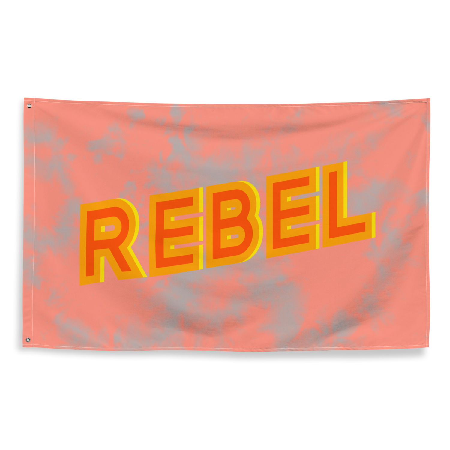 REBEL Flag, Peach / Grey Tie Dye