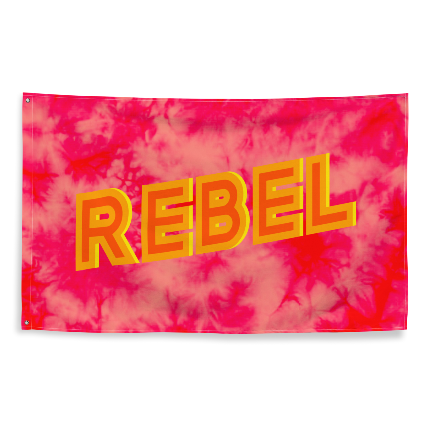 REBEL Flag, Red / Pink Yellow Tie Dye