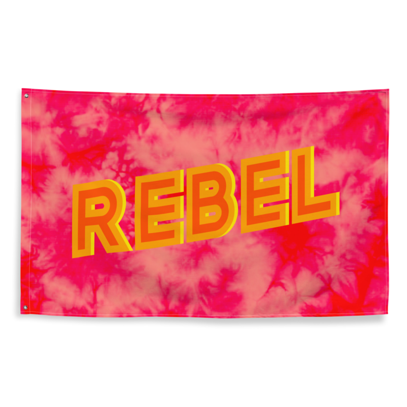 REBEL Flag, Red / Pink Yellow Tie Dye