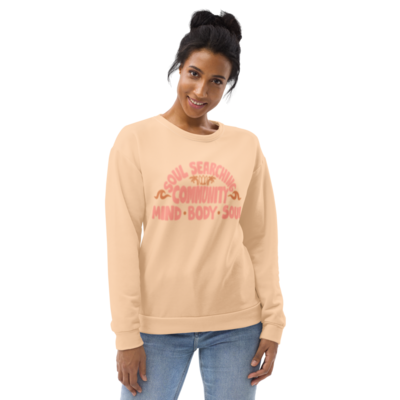 SOUL SEARCHING COMMUNITY Recycled Sweatshirt, Peach / Warm Beige