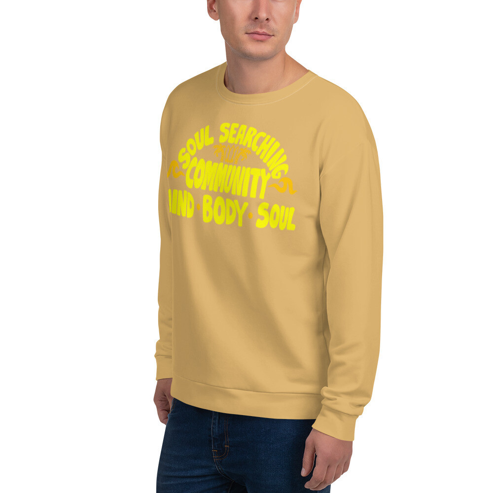 SOUL SEARCHING COMMUNITY Recycled Sweatshirt, Yellow / Beige