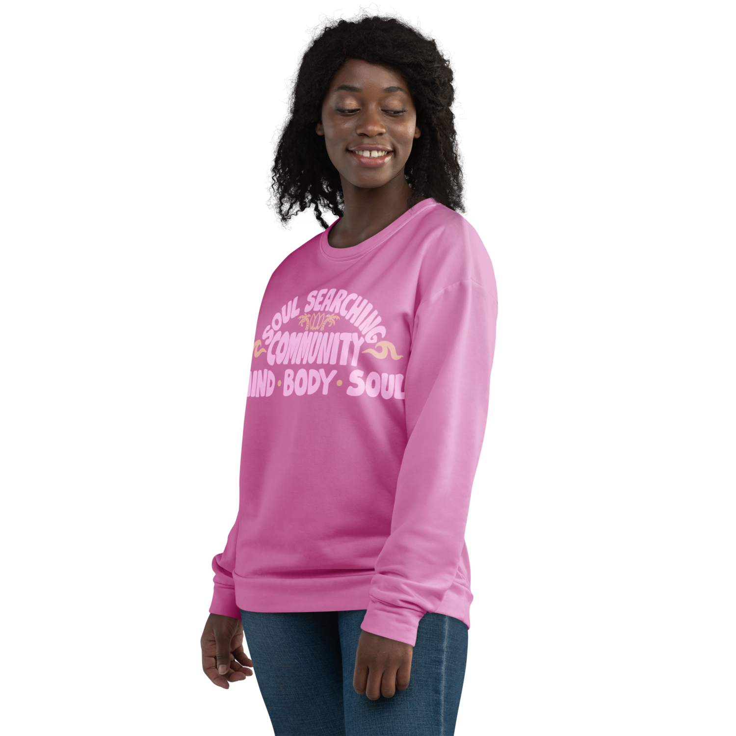 SOUL SEARCHING COMMUNITY Recycled Sweatshirt, Light Pink / Rouge