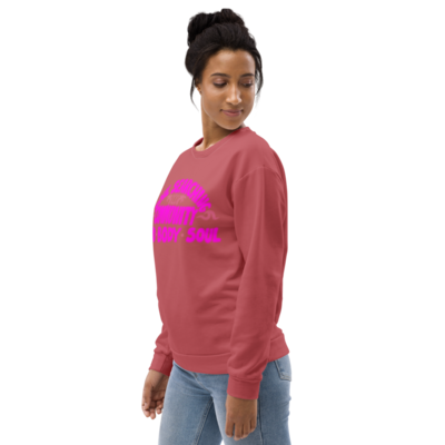 SOUL SEARCHING COMMUNITY Recycled Sweatshirt, Flamingo Pink / Rouge