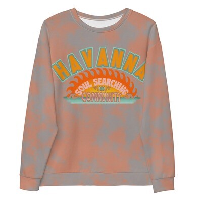 HAVANNA Soul Searching Community Recycled Tie Dye Sweatshirt, Grey / Peach