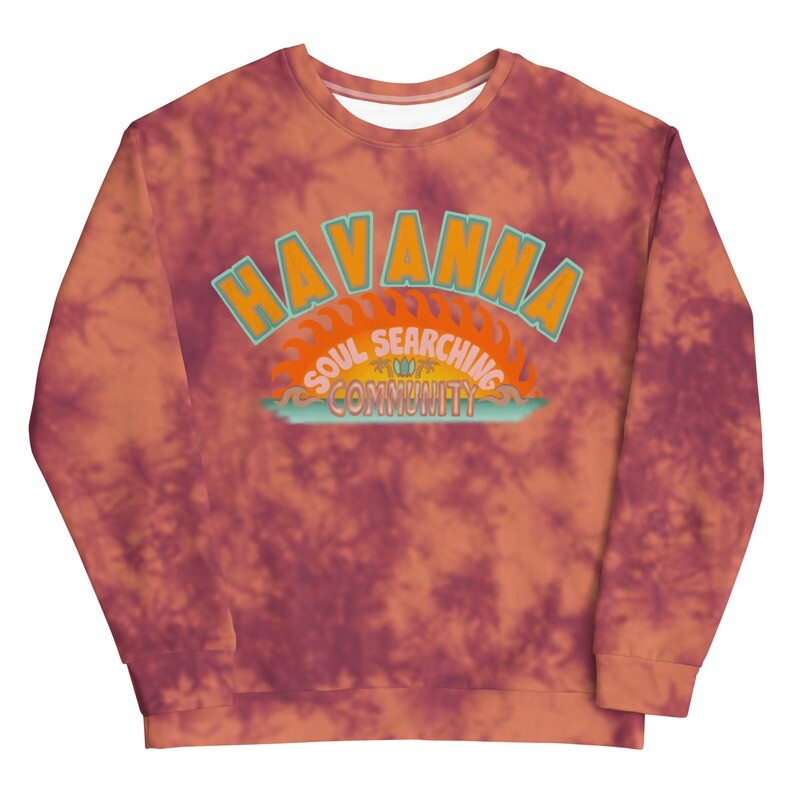 HAVANNA Soul Searching Community Recycled Tie Dye Sweatshirt, Peach / Plum