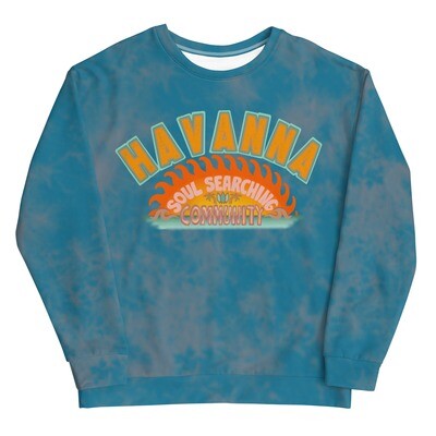 HAVANNA Soul Searching Community Recycled Recycled Tie Dye Sweatshirt, Blue / Grey