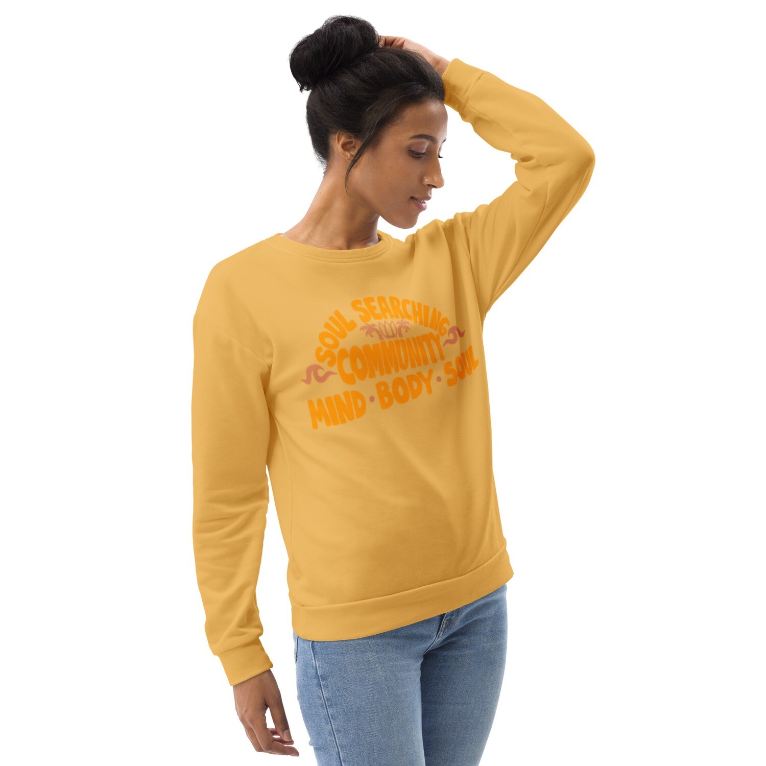 SOUL SEARCHING COMMUNITY Recycled Sweatshirt, Yellow - Yellow