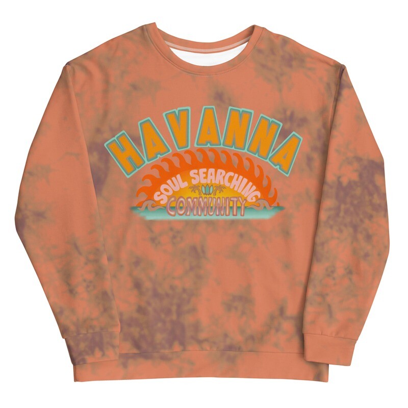 HAVANNA Soul Searching Community Recycled Tie Dye Sweatshirt, Peach