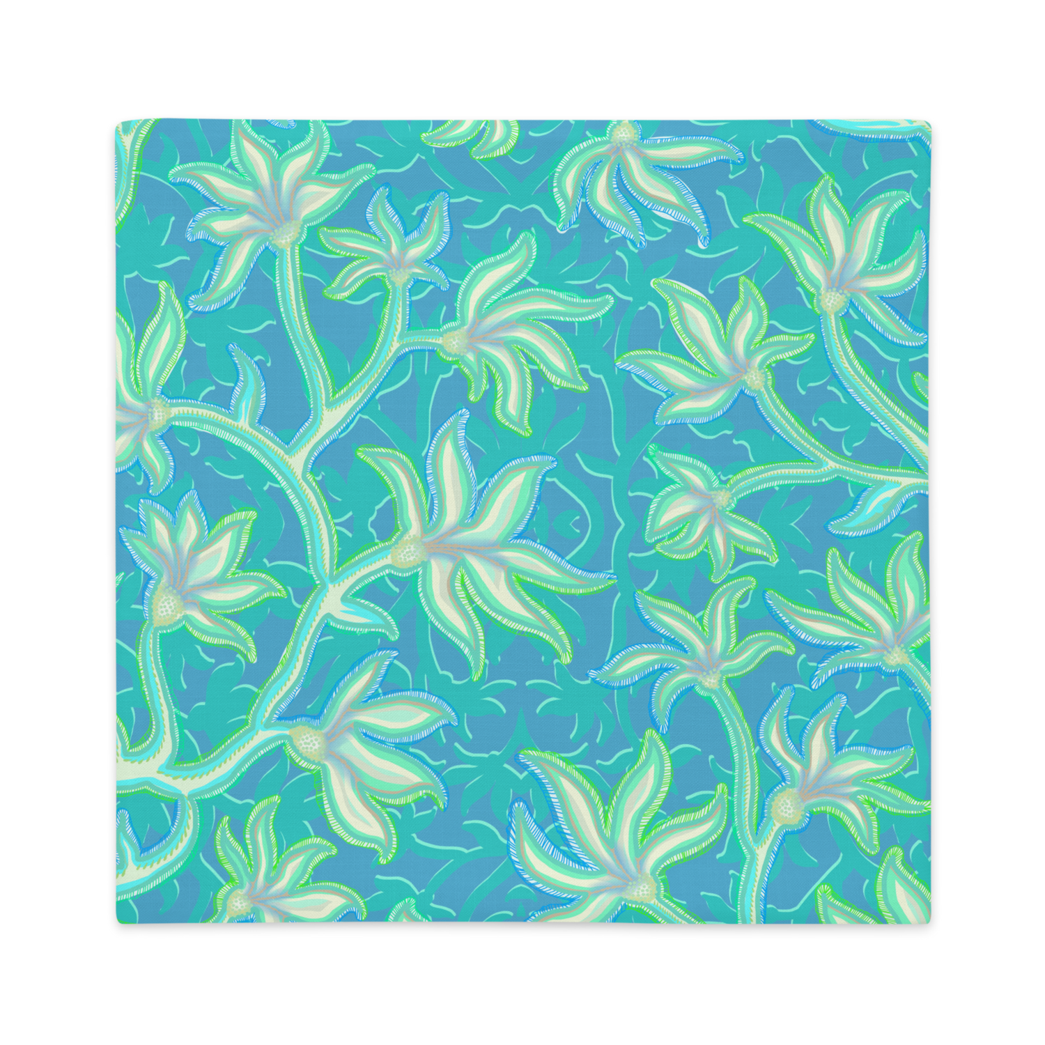 KALE Premium Pillow Case, Turquoise