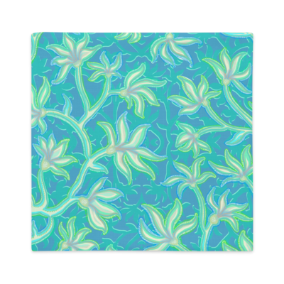 KALE Premium Pillow Case, Turquoise
