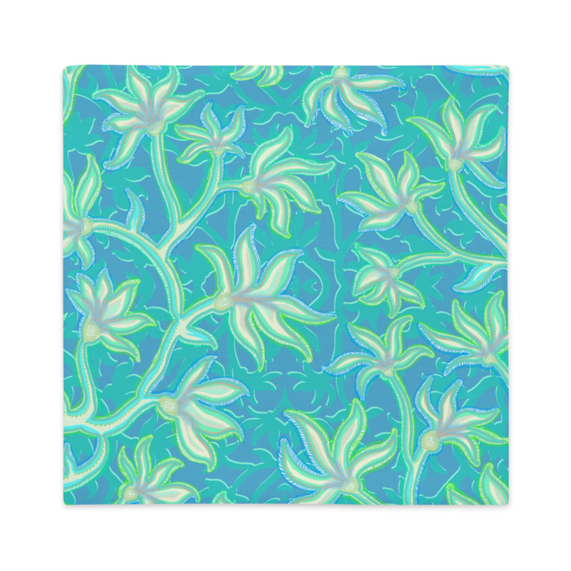 KALE Premium Pillow Case, Turquoise