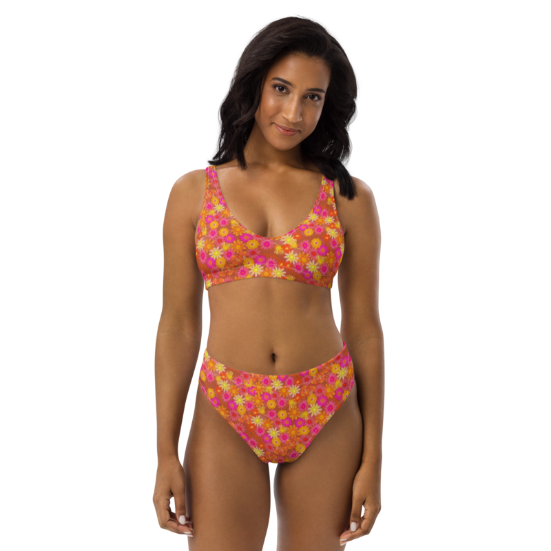 BIBI Recycled High-waisted Bikini, Marmalade