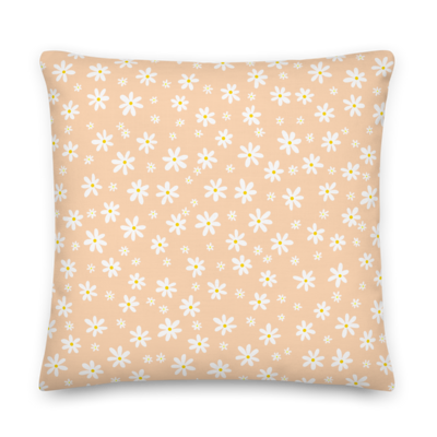 DAISY FIELD Premium Pillow, Peach