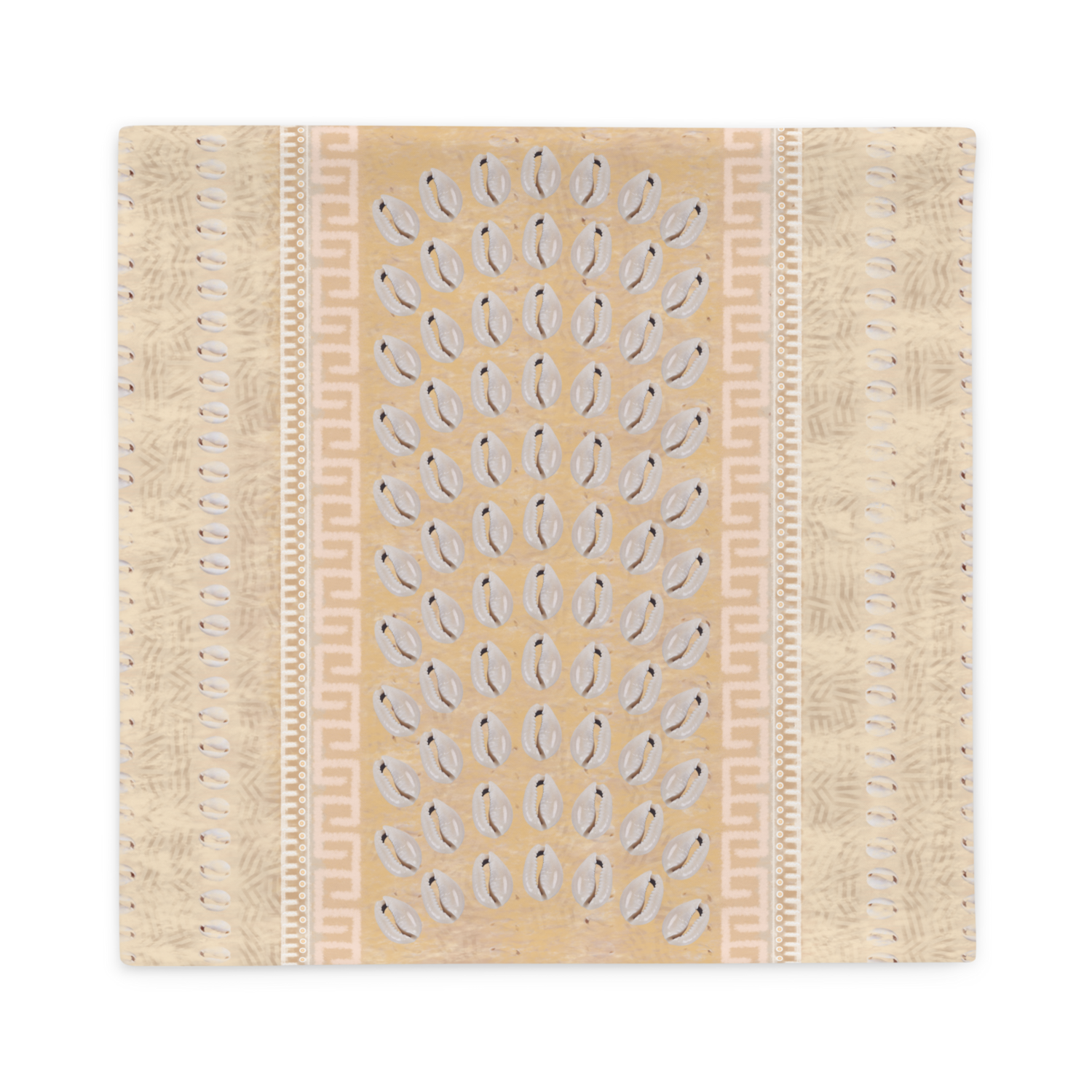 KAYLE Faux Seashell Printed Pillow Case, Beige