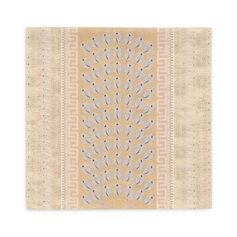 KAYLE Faux Seashell Printed Pillow Case, Beige