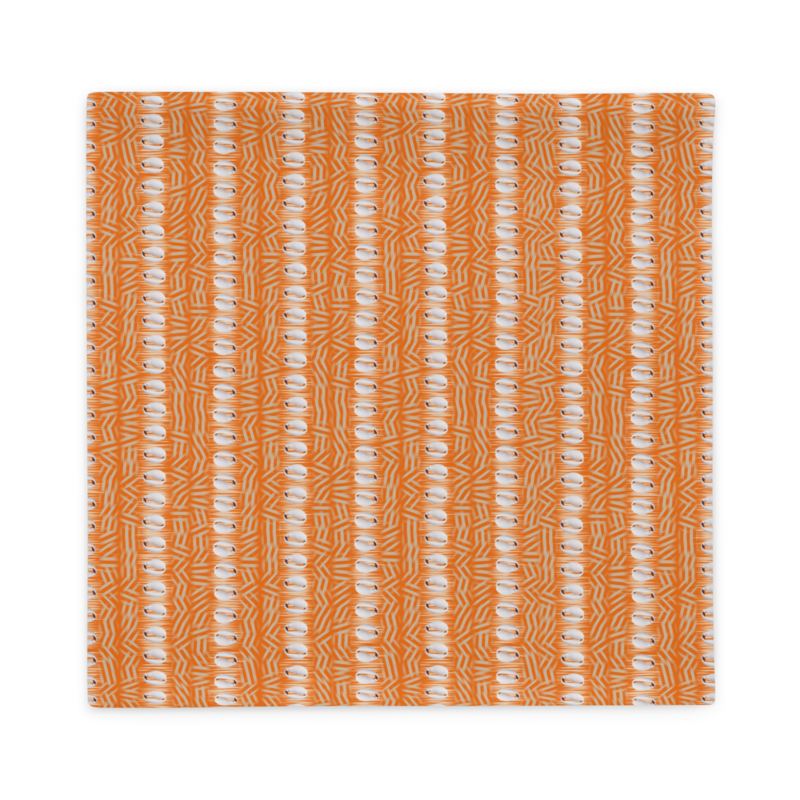 CORY Faux Seashell Printed Pillow Case, Deep Orange