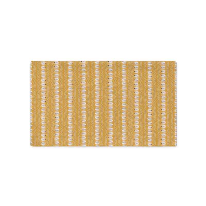 HOLLY Faux Seashell Printed Pillow Case, Dark Yellow