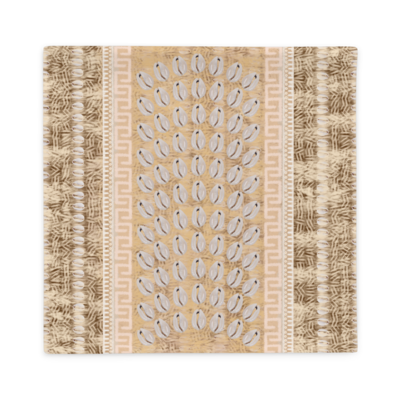KAYLE Faux Seashell Printed Pillow Case, Dark Brown